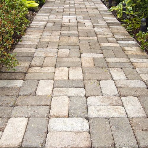 A Picture of a Brick Path Walkway.